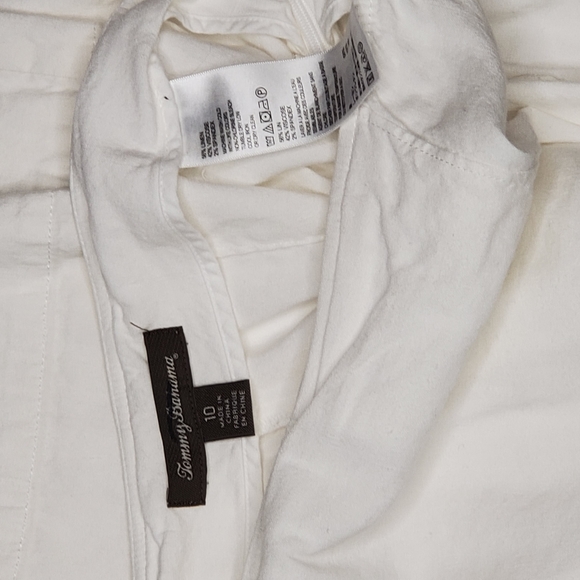 Tommy bahama white faux wrap white linen pants s10 - Picture 3 of 4